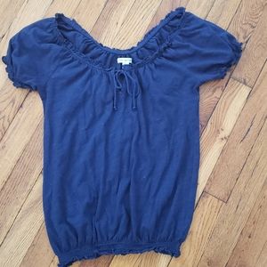 American Eagle XS navy blue baby doll shirt